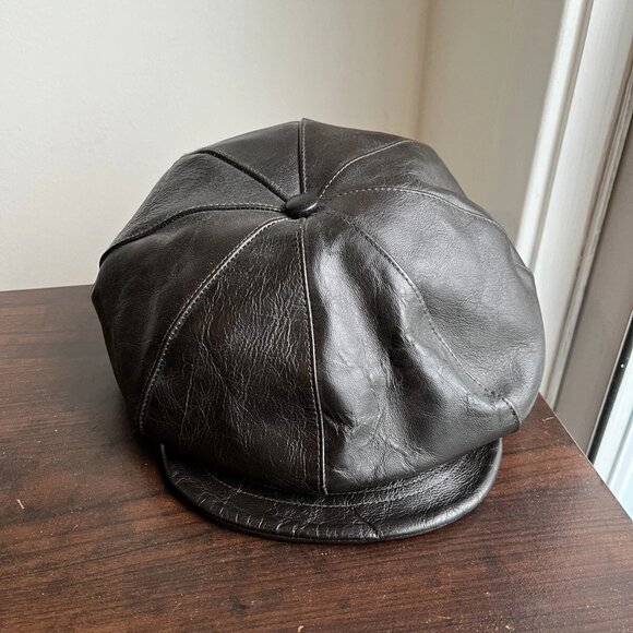 The Real McCoy horsehide Leather Newsboy Cap - Picture 10 of 14